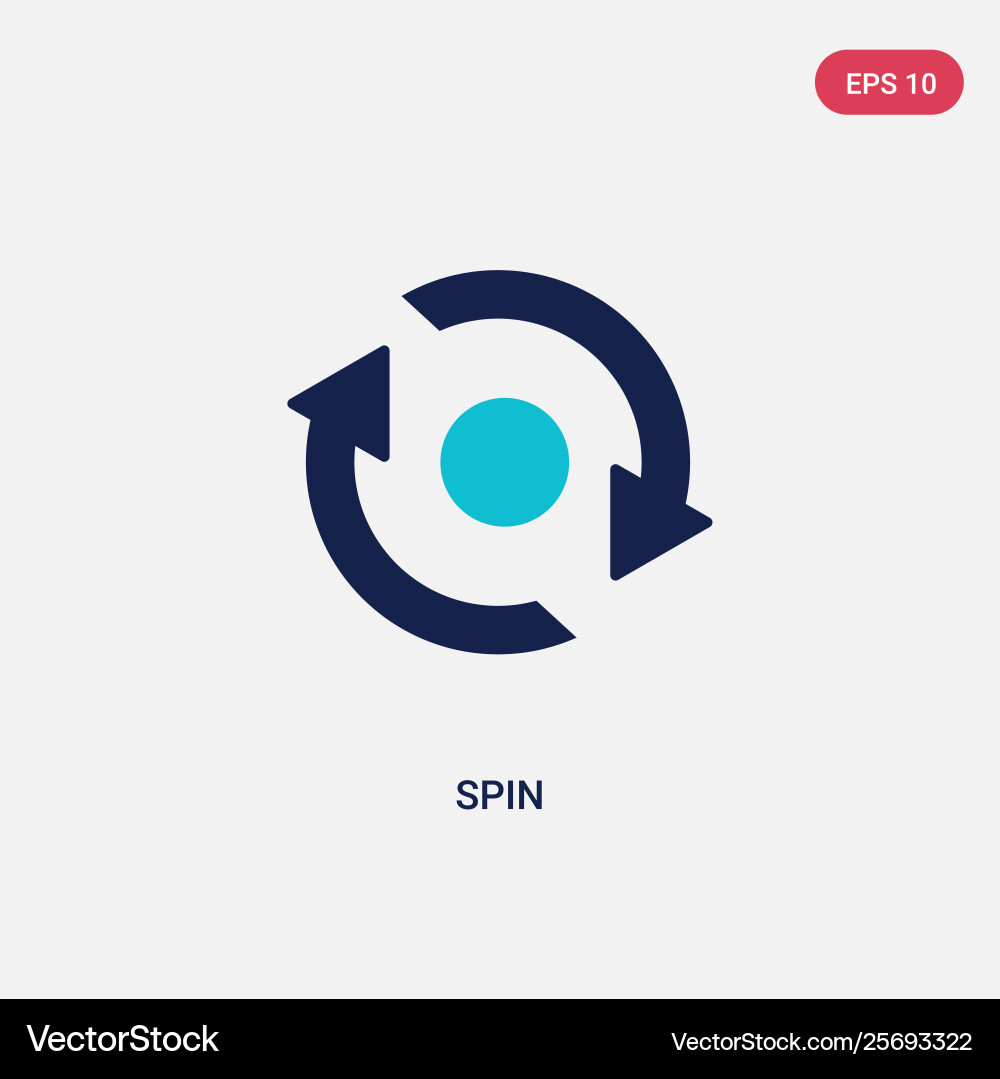 Two color spin icon from arrows 2 concept Vector Image