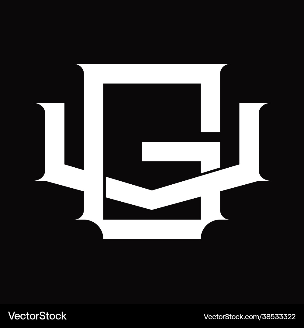 Vg logo monogram with vintage overlapping linked Vector Image