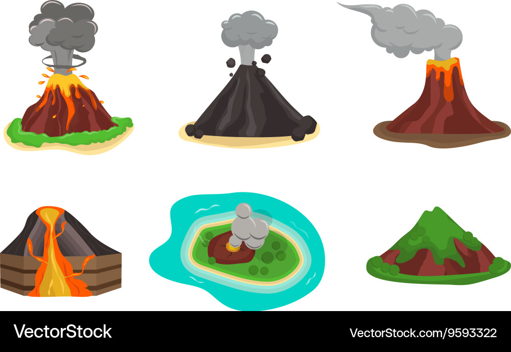 Volcanic Eruption Royalty Free Vector Image - VectorStock