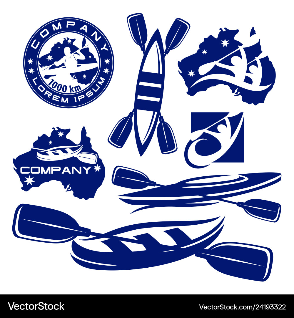 Water Sports Logo - Kayak & Paddle Vector Image