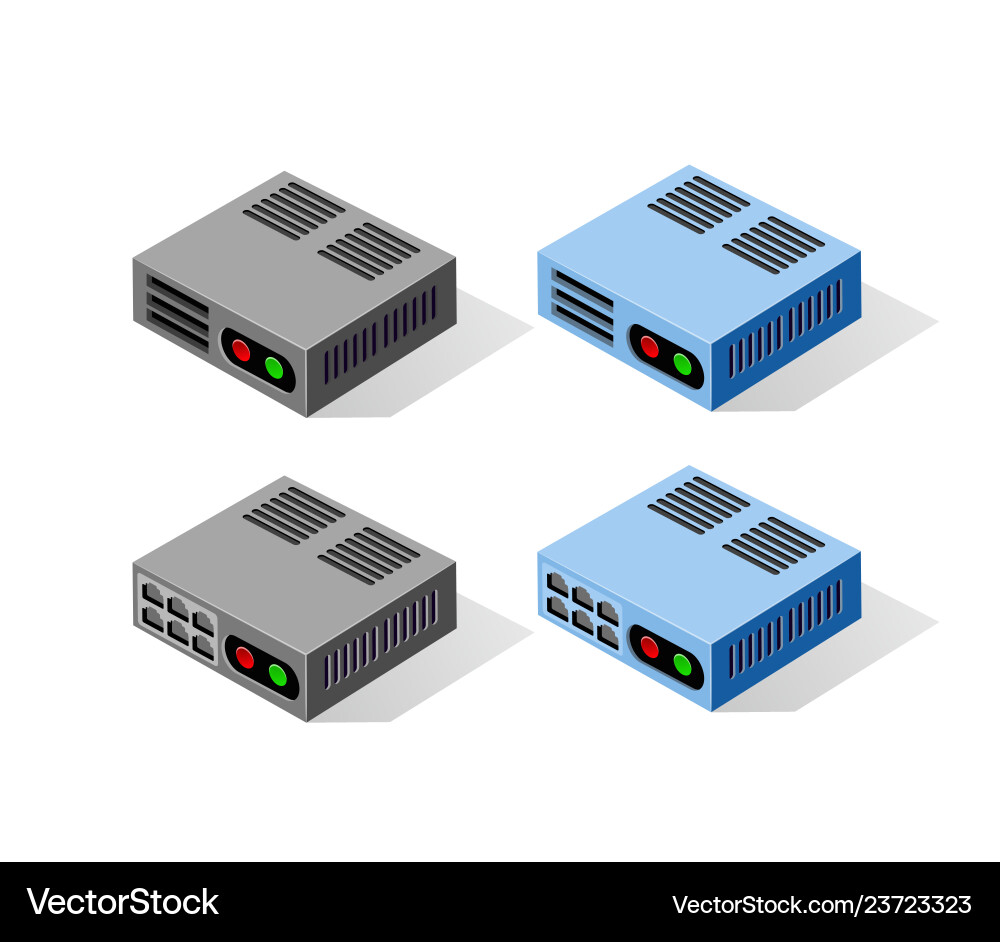 3D Server Network Technology vector image