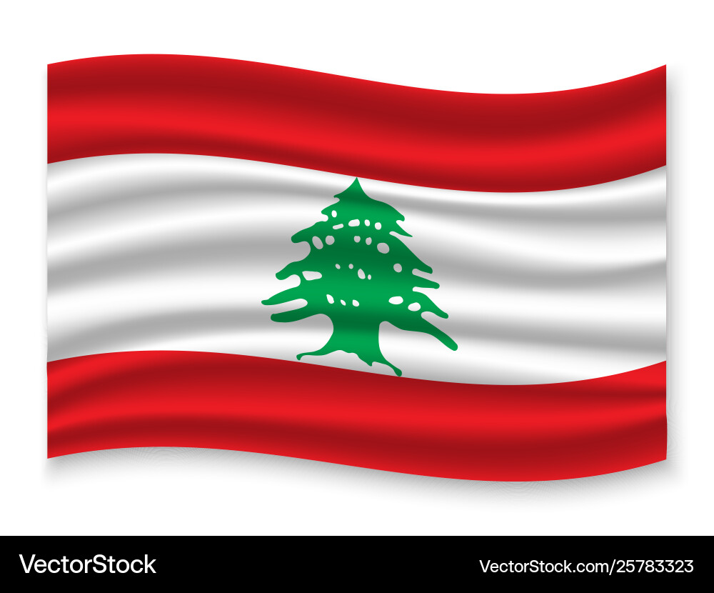 3D Waving Libanon Flagge Vektorbild