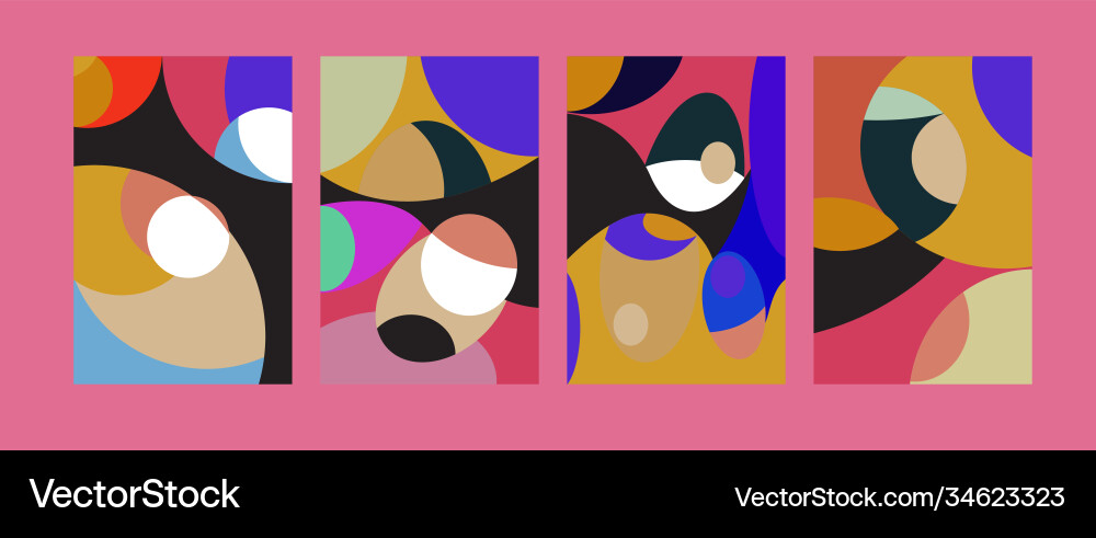 Abstract colorful geometric and curvy pattern Abstract colorful geometric and curvy pattern Vector Image