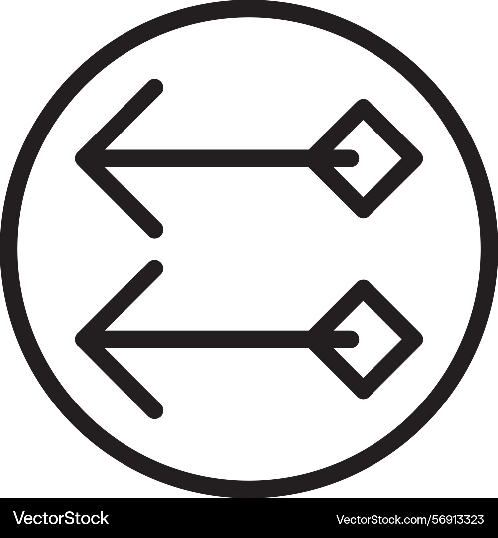 Arrow block left linear style icon design vector image