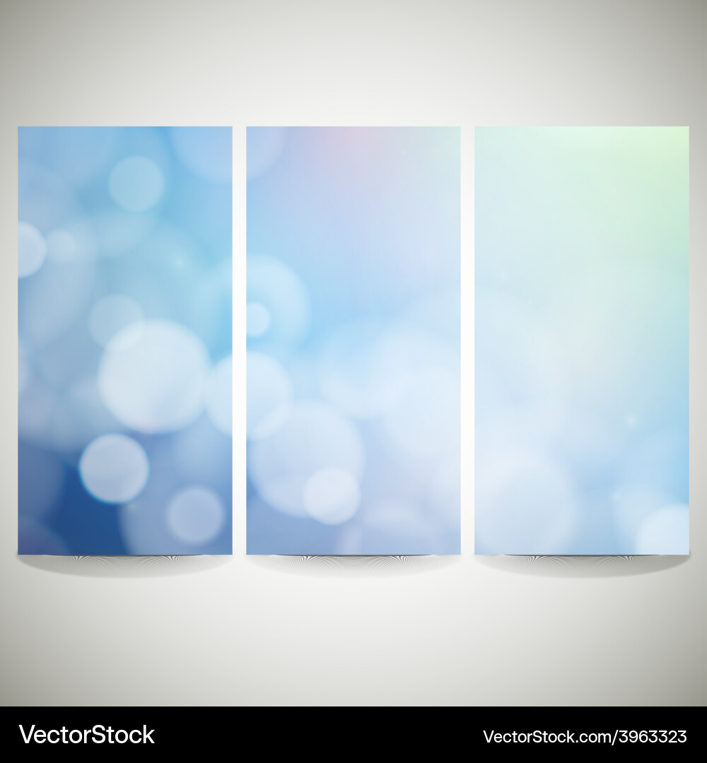Blurry backgrounds set with bokeh effect abstract vector image