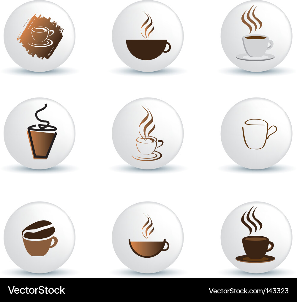 Coffee buttons Vector Image