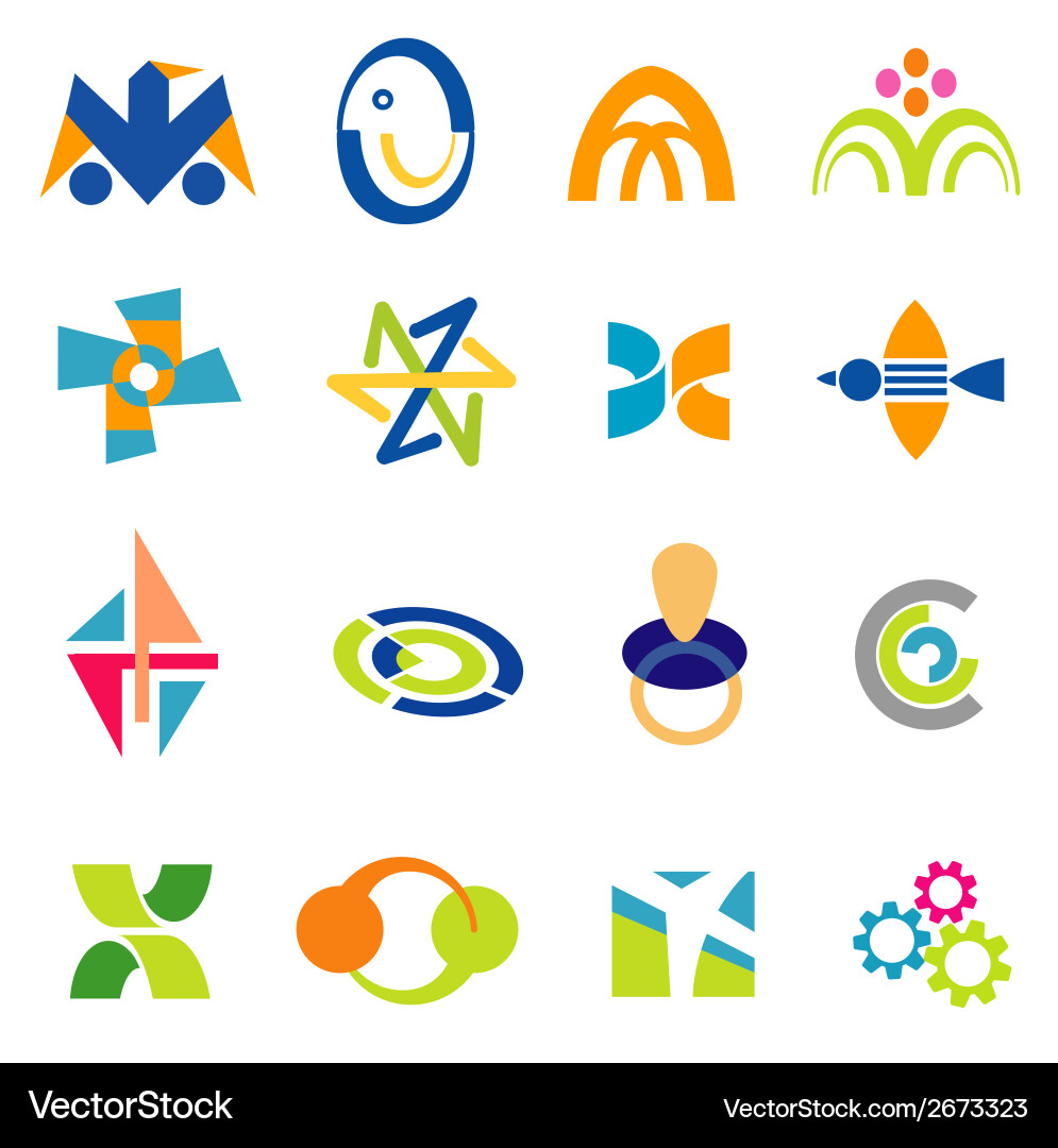 Company icons symbols vector image