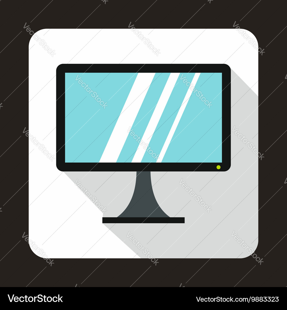 Computer monitor icon flat style Vector Image