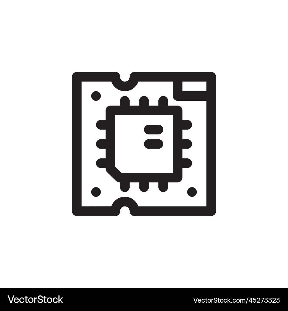Cpu icon computer component outline style Cpu icon computer component outline style Vector Image