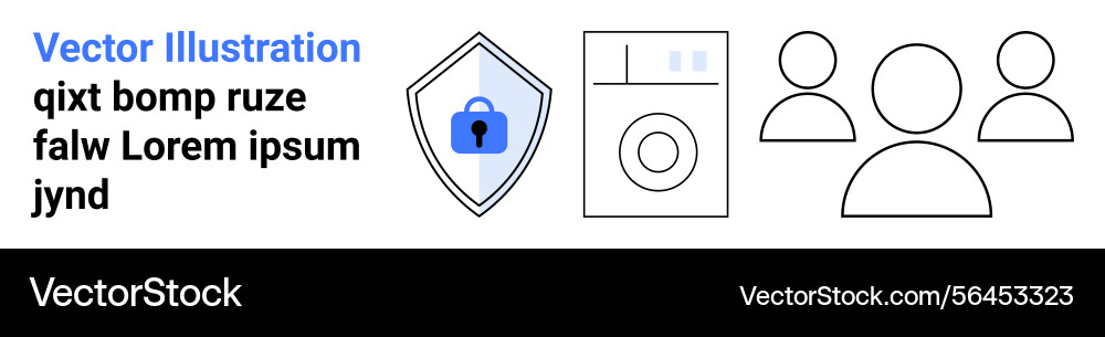 Data security concept with shield lock system Vector Image