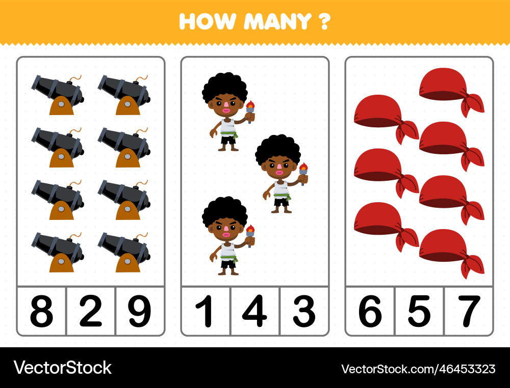 Education game for children counting how many Education game for children counting how many Vector Image