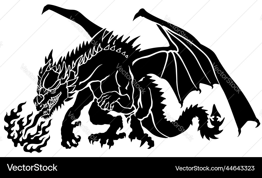 Fire-breathing dragon mythological creature Vector Image
