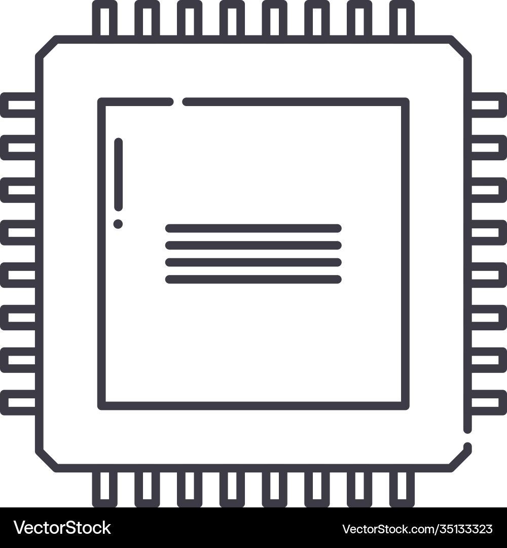 Micro controller icon linear isolated Micro controller icon linear isolated vector image