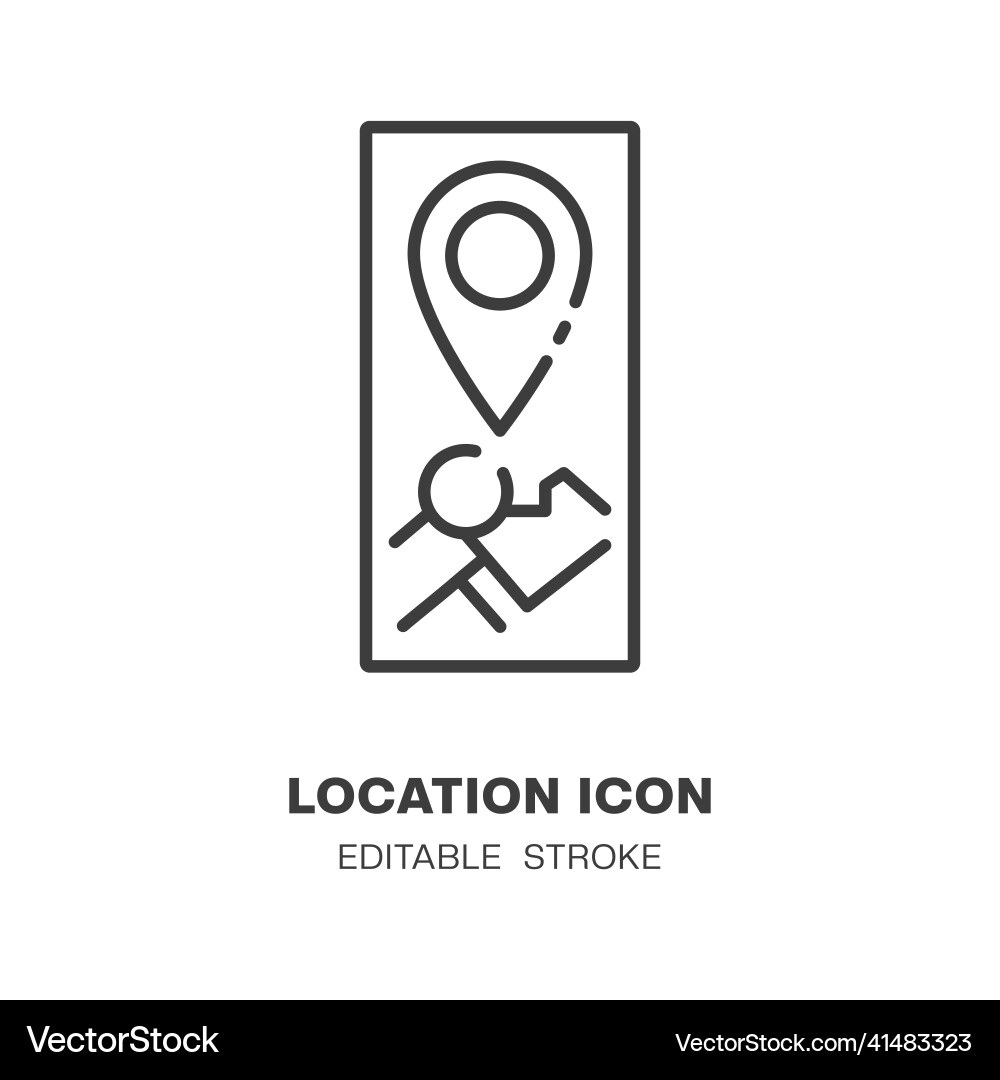 Navigation icon map location editable vector image