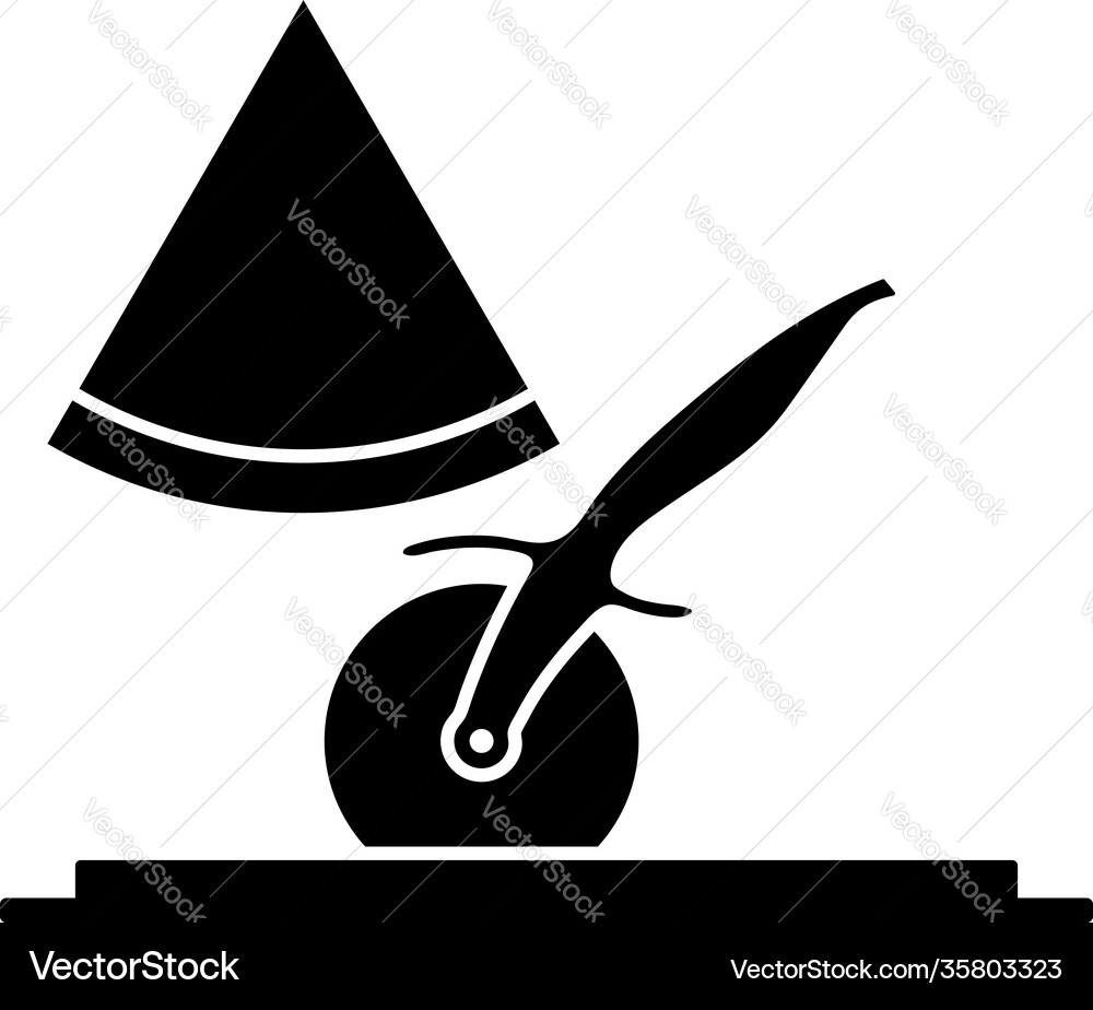 Pizza with knife icon vector image