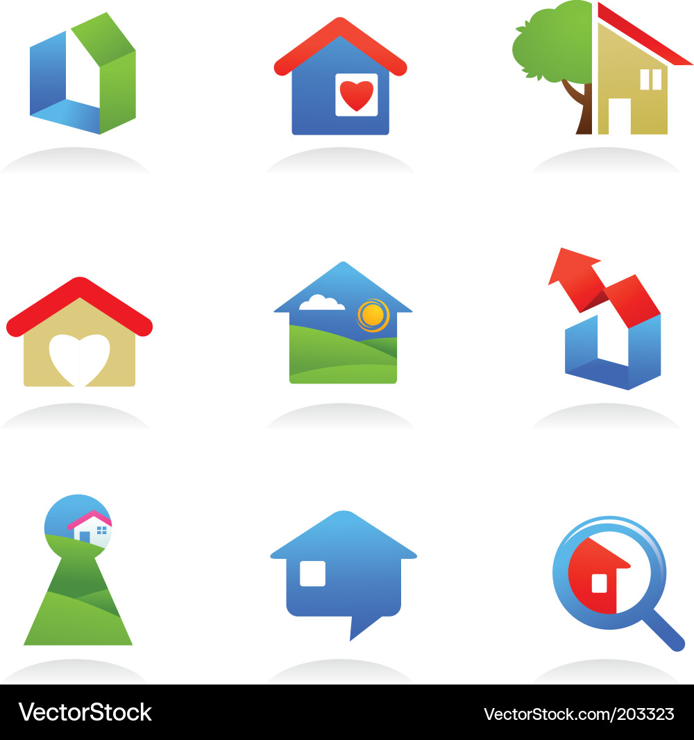 Real Estate Icon Set vector image