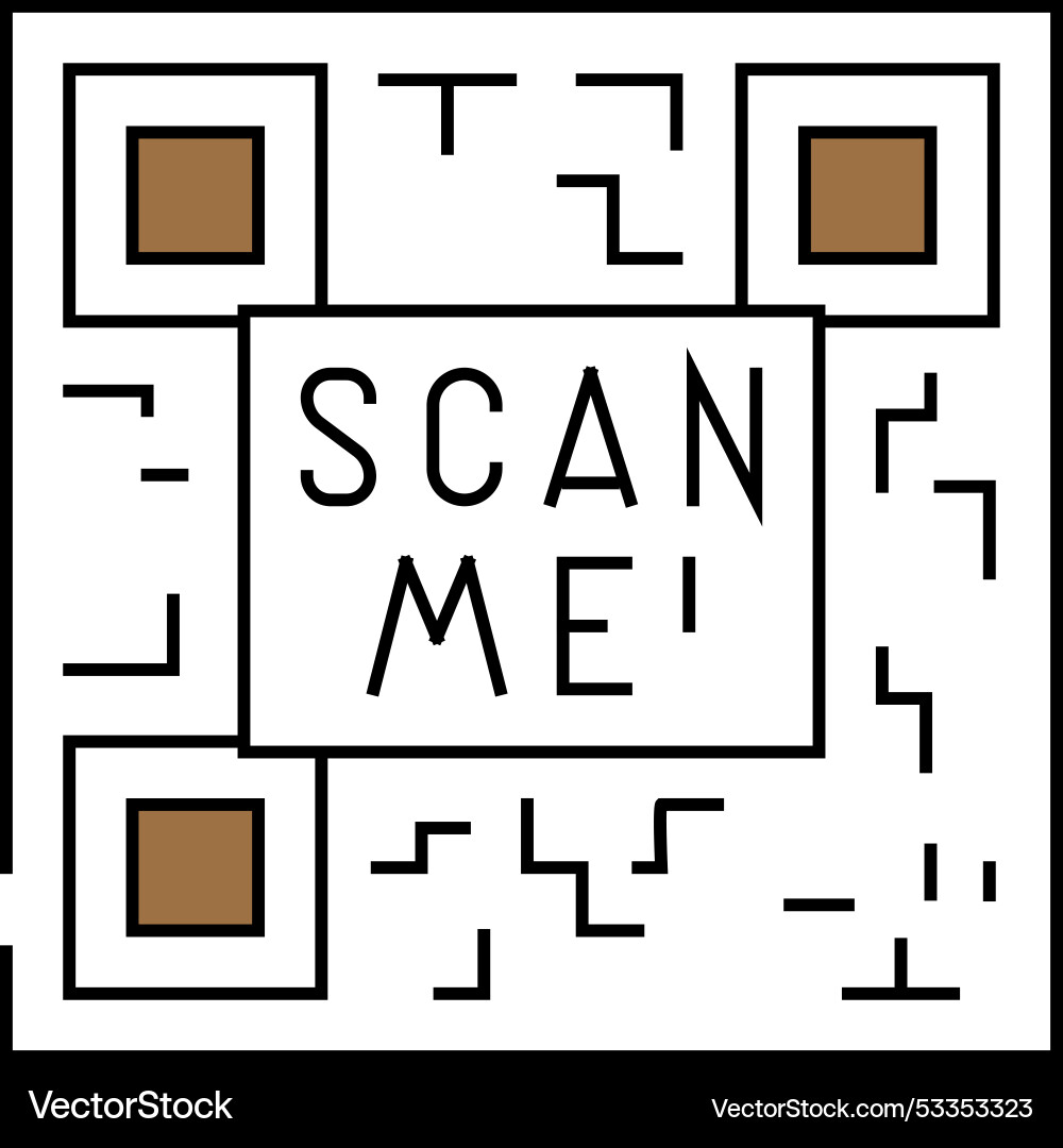 Scan me product label caution icon color vector image