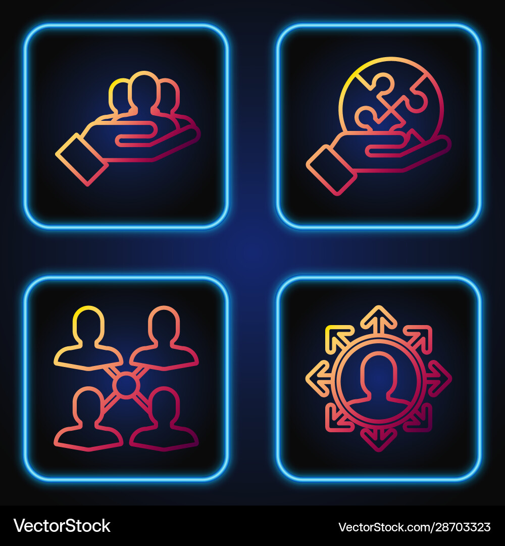 Set line project team base Set line project team base vector image