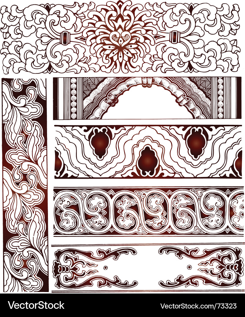 Set of border vector image