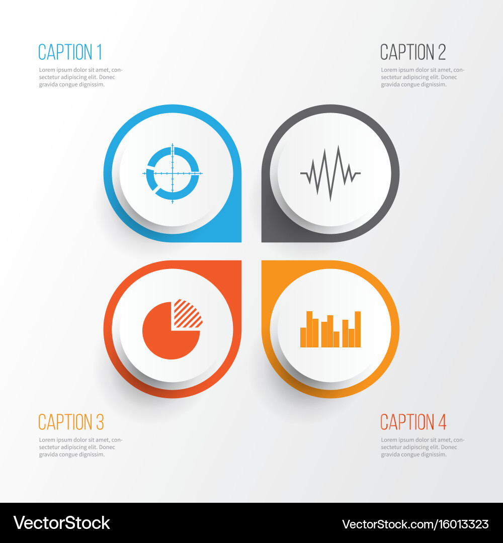 Set of graphs diagrams and statistics icons vector image