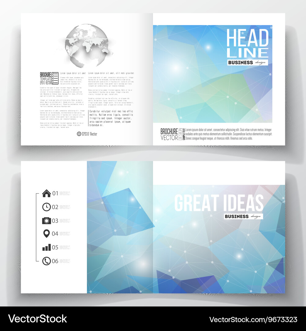 Set of square design brochure template abstract vector image