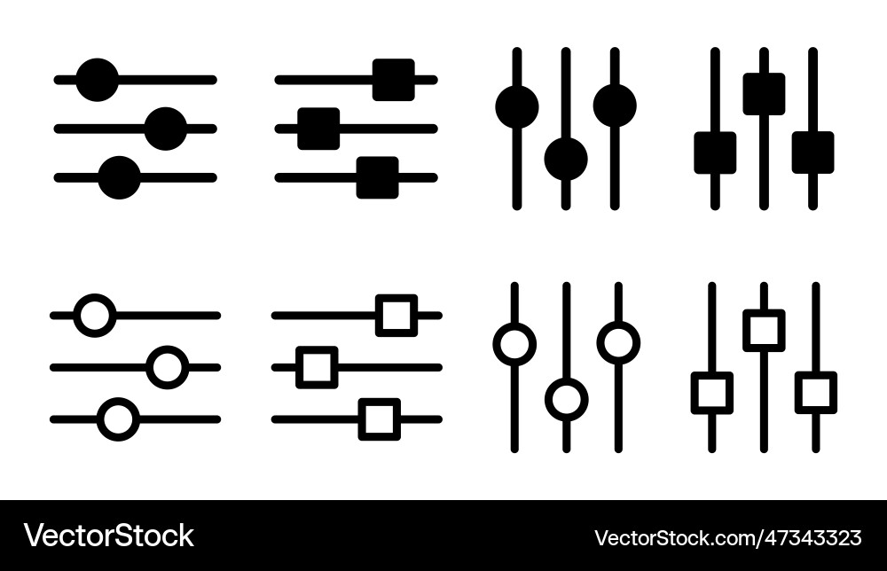 Setting icon set cog settings symbol Setting icon set cog settings symbol Vector Image