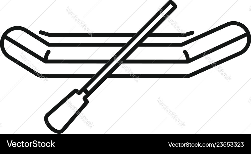 Side rubber boat icon outline style Side rubber boat icon outline style vector image