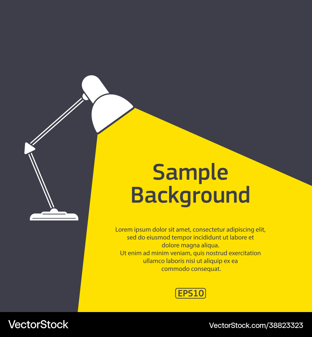 Table light with sample text Table light with sample text vector image