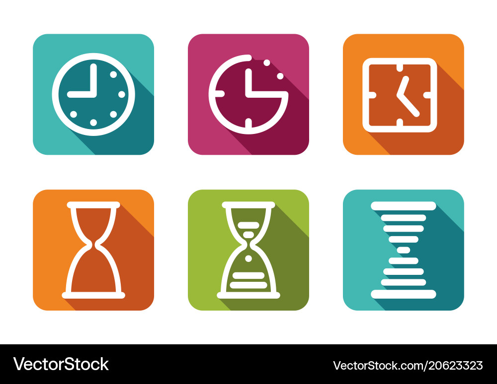 Time and clock icons Time and clock icons vector image