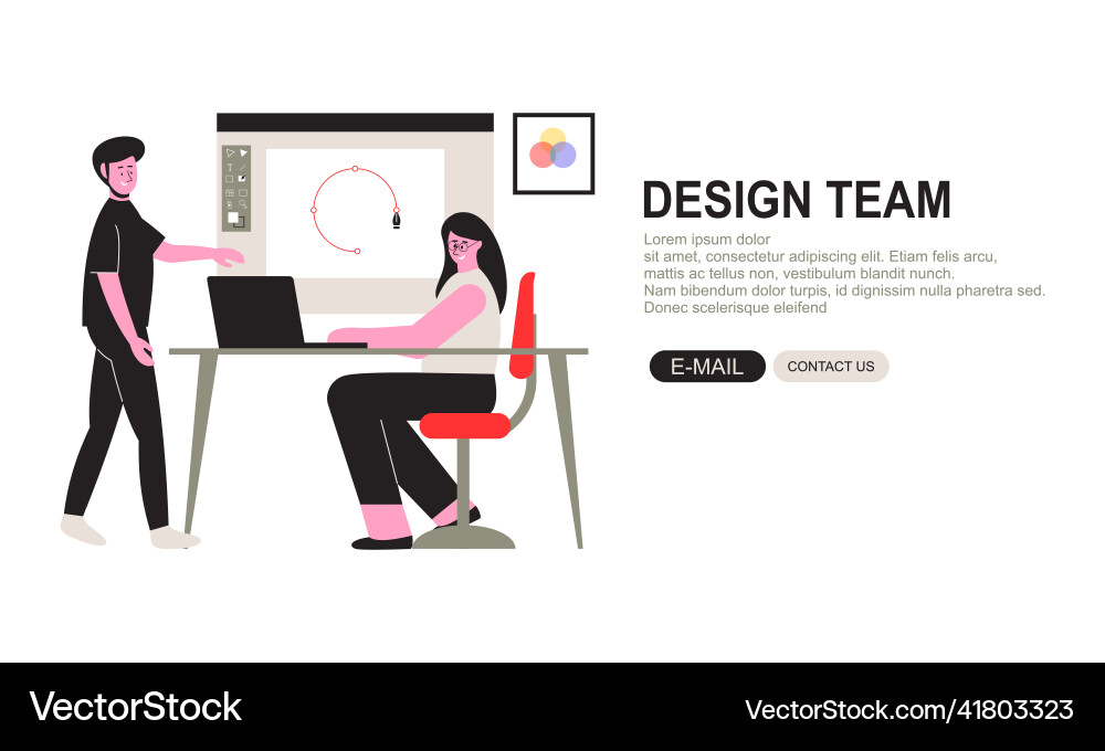 Web design studio or team working vector image