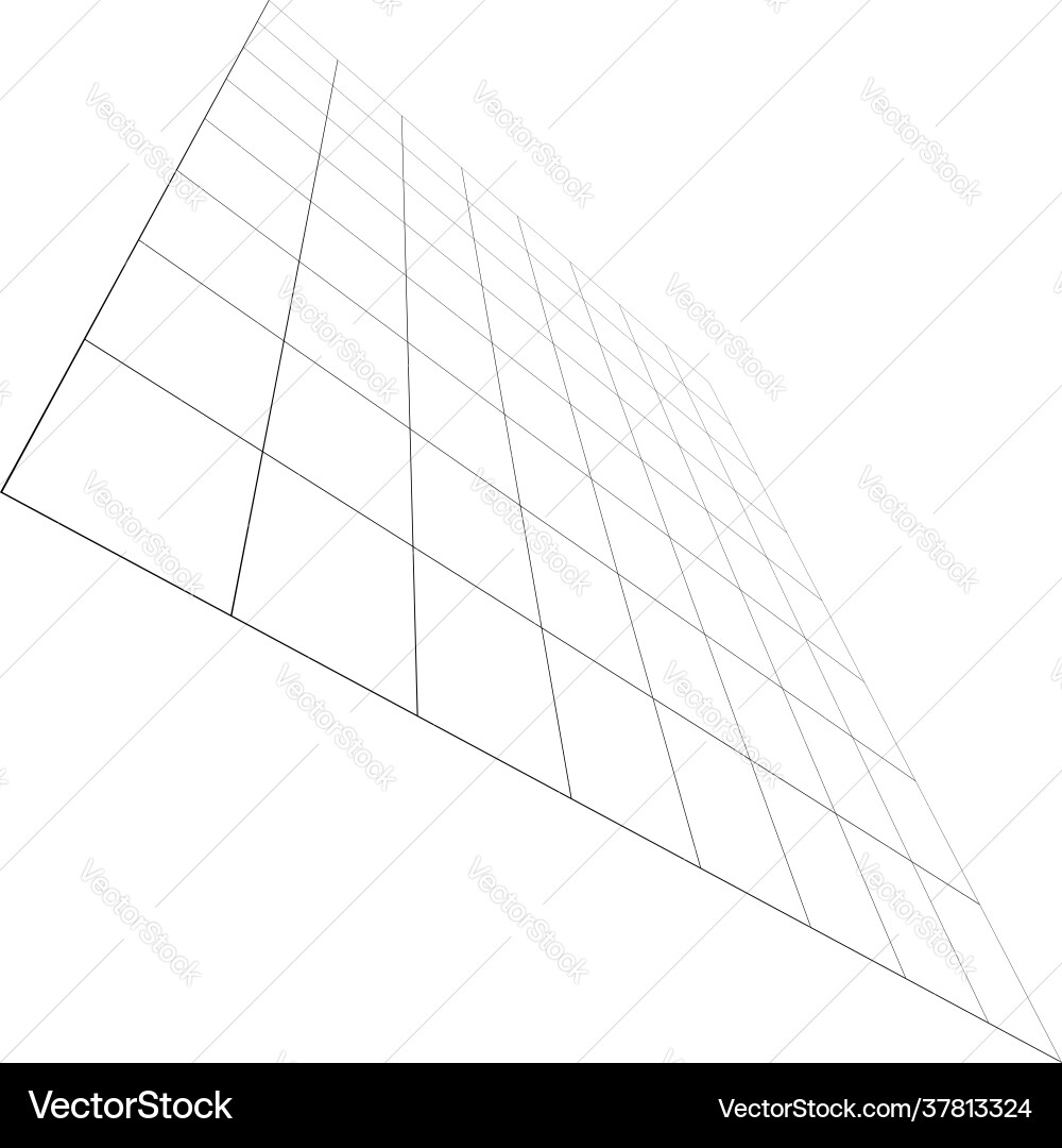 Abstract 3d grid mesh in perspective checkered Vector Image