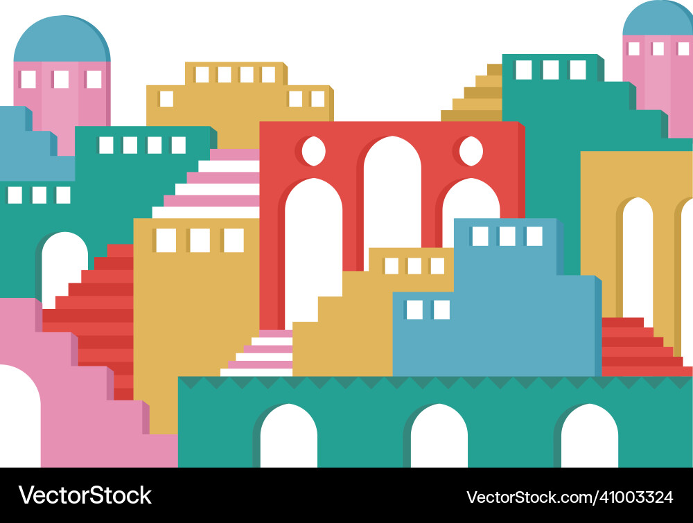 Abstract modern architecture minimal building Vector Image