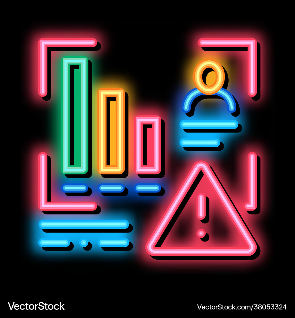 Bad working employee card neon glow icon Bad working employee card neon glow icon vector image