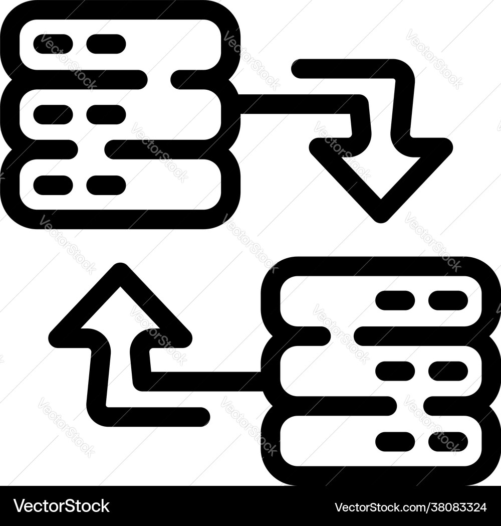 Change data server icon outline style Change data server icon outline style vector image