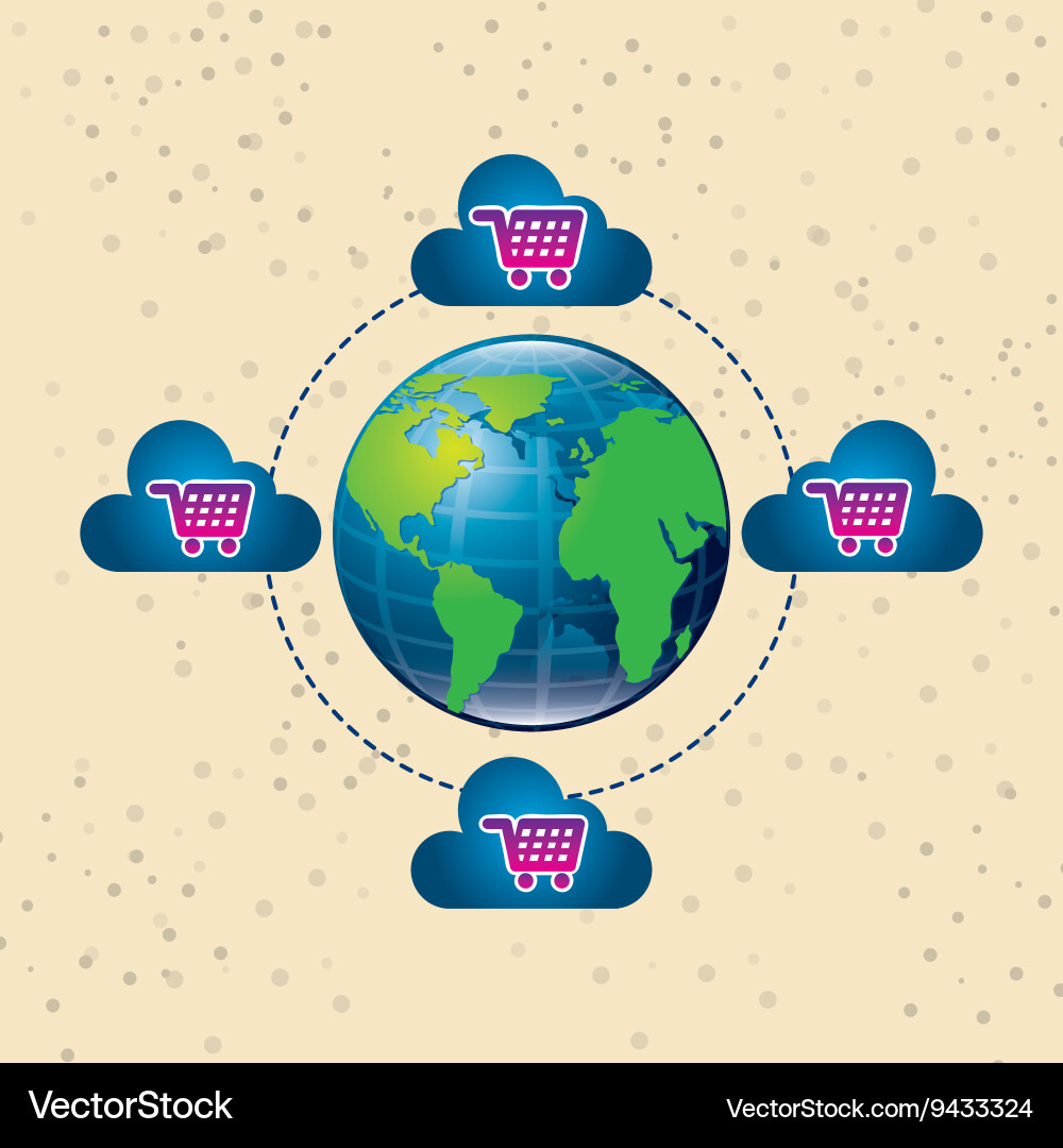 Cloud computing design vector image