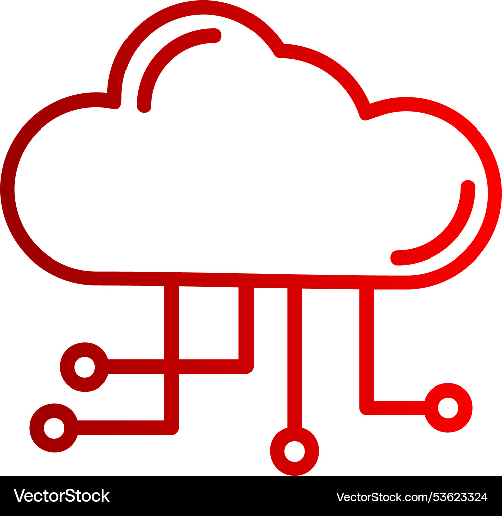 Cloud computing line gradient icon vector image