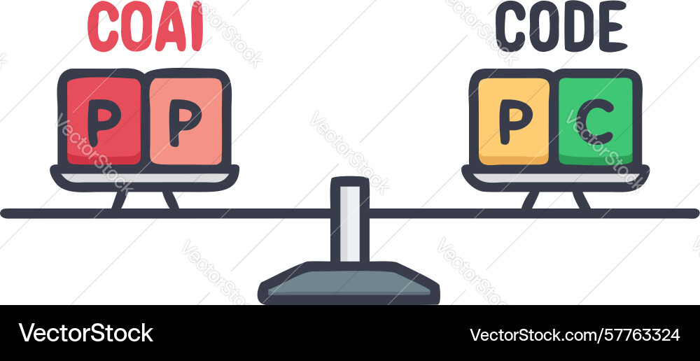 Code comparison scale icon for software Vector Image