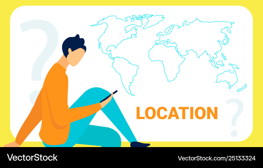 Finding location with app flat banner template Finding location with app flat banner template vector image