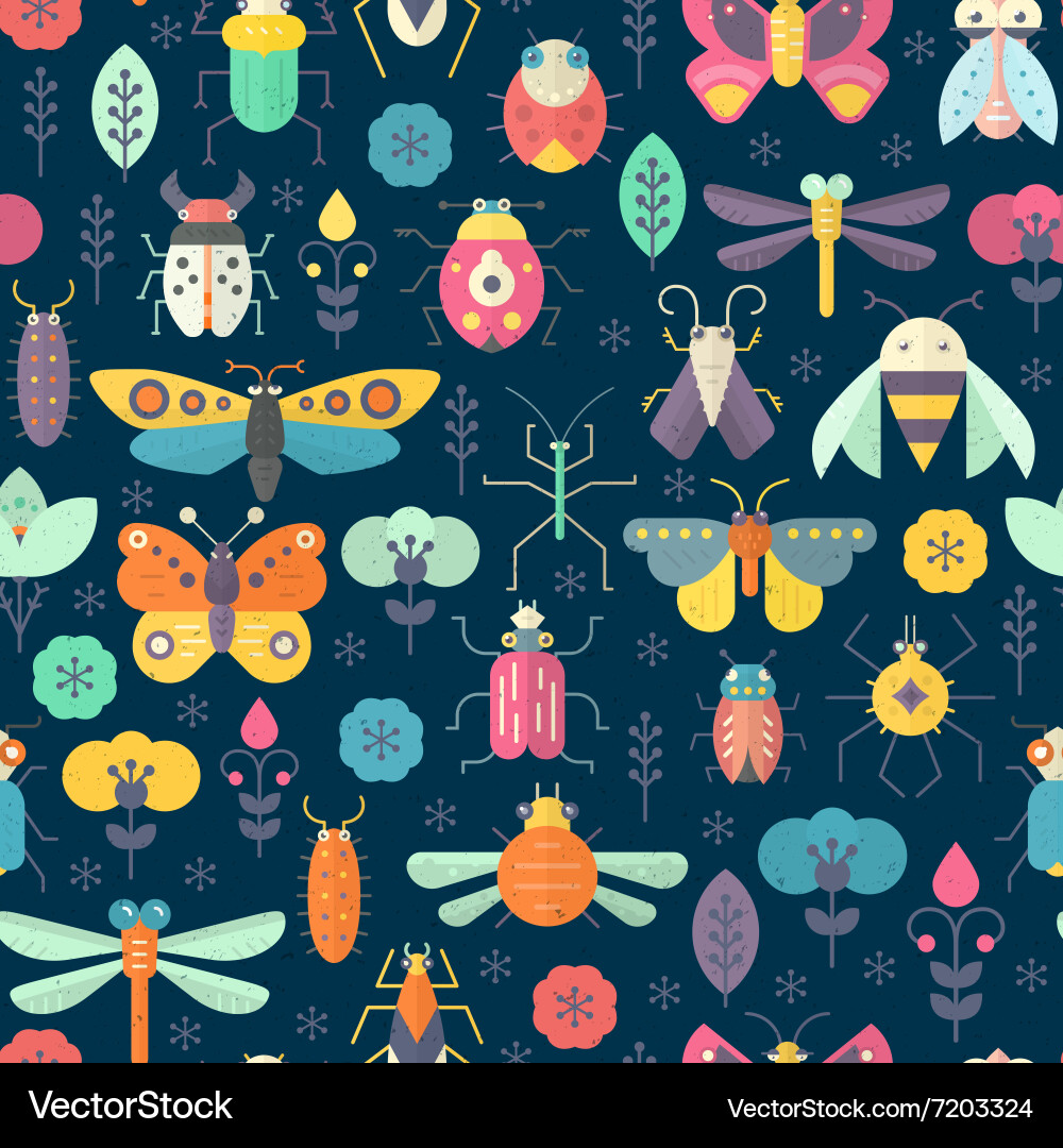 Geometric Bug Pattern vector image