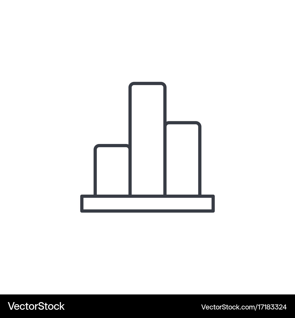 Graph chart statistic diagram thin line icon vector image