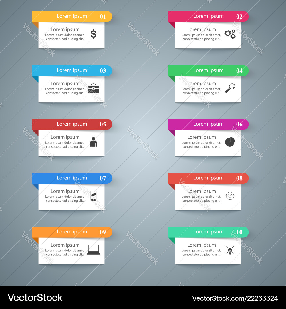 Infographic design list of 10 items Infographic design list of 10 items vector image