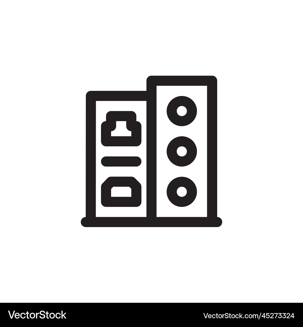 Input output port icon computer component Input output port icon computer component vector image