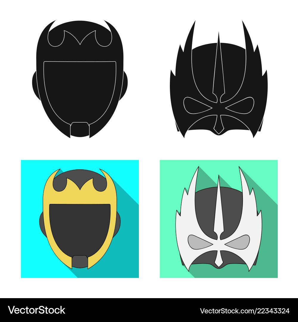 Isolated object of hero and mask icon collection vector image