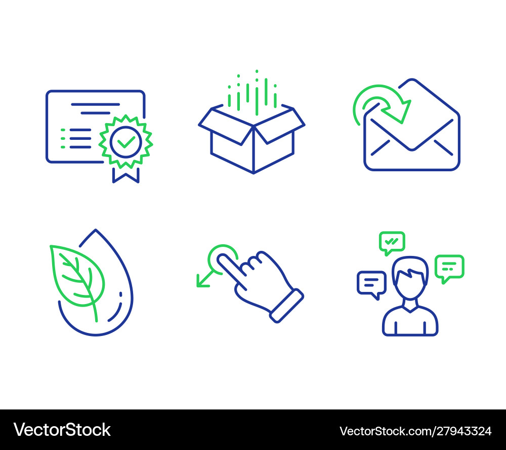 Open box drag drop and receive mail icons set Vector Image