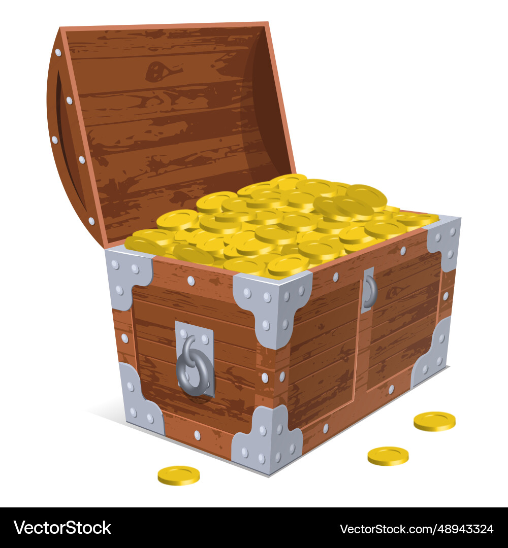 Open treasure chest Open treasure chest vector image