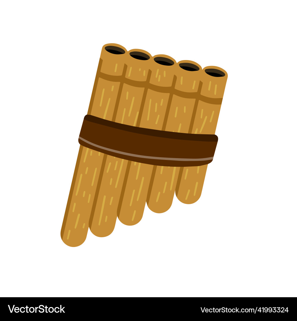 Pan flute bamboo pipe folk instrument Pan flute bamboo pipe folk instrument vector image