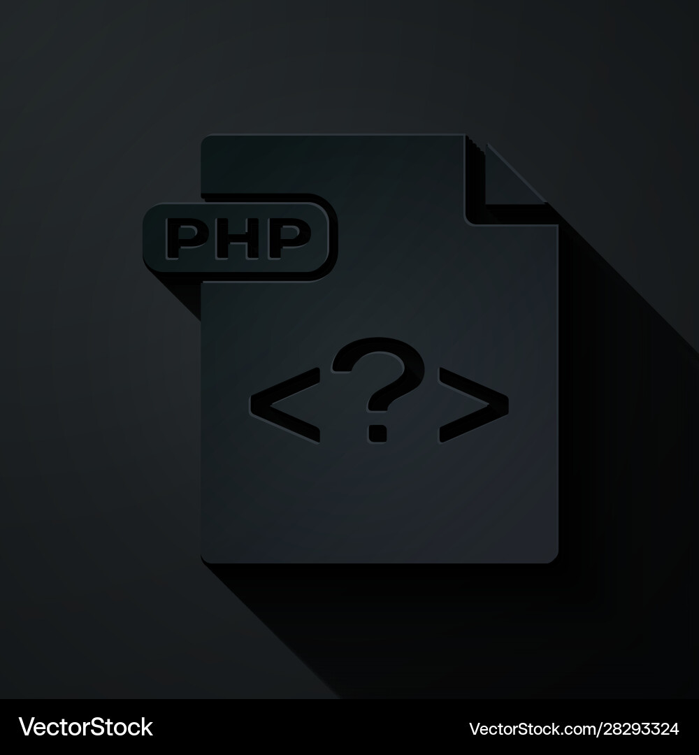 Paper cut php file document download button Paper cut php file document download button vector image