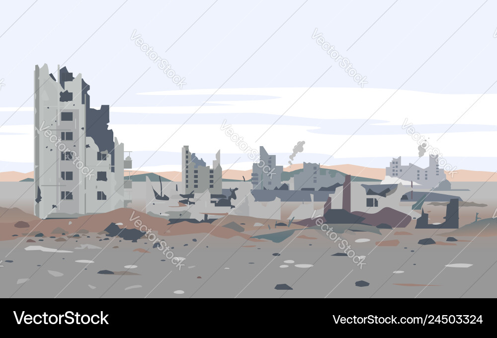 Post-Disaster Cityscape Vector Image