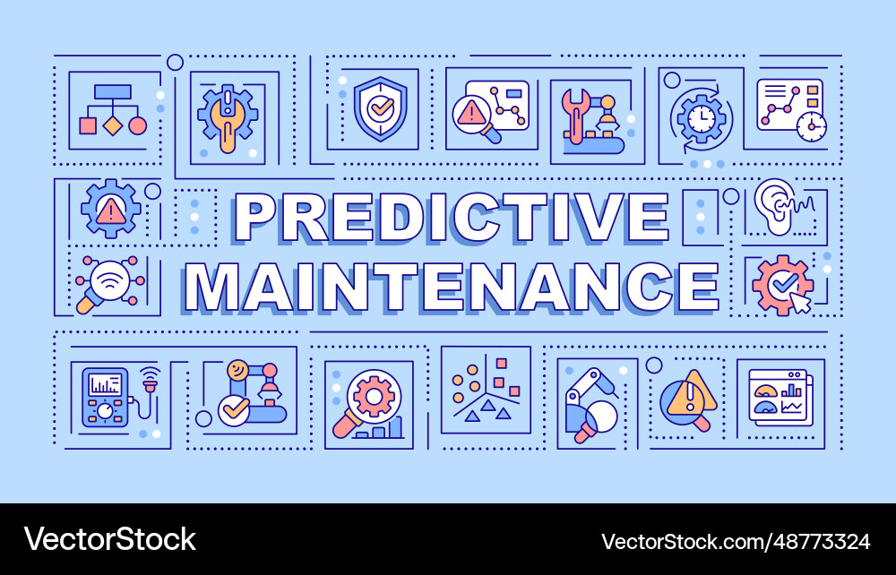 Predictive maintenance text with colorful thin Vector Image