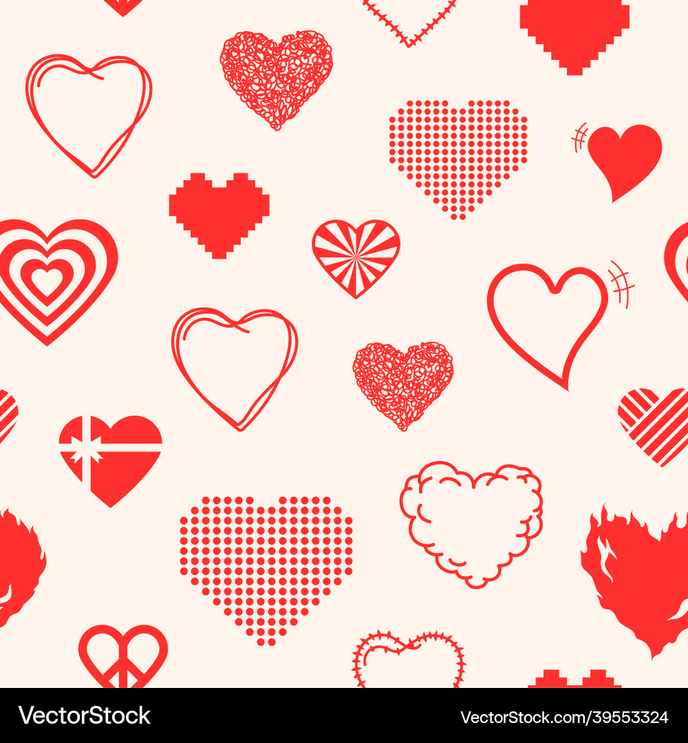 Red heart pattern background image Vector Image